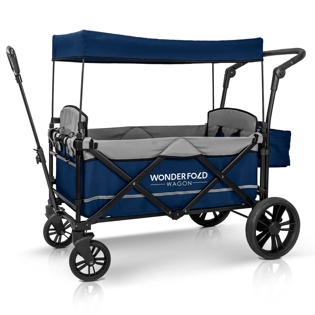 Wonderfold Wagon Baby Gear Navy Wonderfold Wagon X2 Pull & Push Double Stroller Wagon (2 Seater)