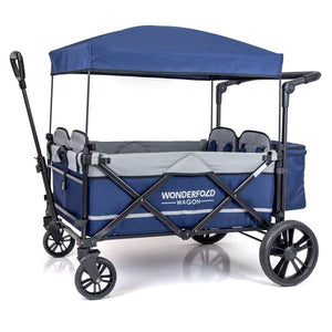Wonderfold Wagon Baby Gear Navy Wonderfold Wagon X4 Pull & Push Quad Stroller Wagon (4 Seater)