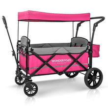 Load image into Gallery viewer, Wonderfold Wagon Baby Gear Pink Wonderfold Wagon X2 Pull &amp; Push Double Stroller Wagon (2 Seater)