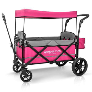 Wonderfold Wagon Baby Gear Pink Wonderfold Wagon X2 Pull & Push Double Stroller Wagon (2 Seater)