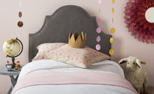 Load image into Gallery viewer, Safavieh Beds And Headboards Arctic Grey Safavieh Hallmar Kids Bed Arched Headboard - Nail Head