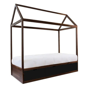 Nico and Yeye Beds And Headboards FULL / WALNUT / DEEP BLUE Nico and Yeye Domo Zen Bed with Drawers