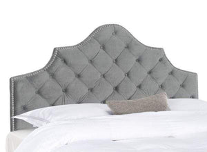 Safavieh Beds And Headboards Pewter Queen Safavieh Arebelle Velvet Headboard - Pewter/Taupe