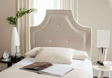 Load image into Gallery viewer, Kid&#39;s Bed And Headboard - Tallulah Light Oyster Arched Tufted Headboard