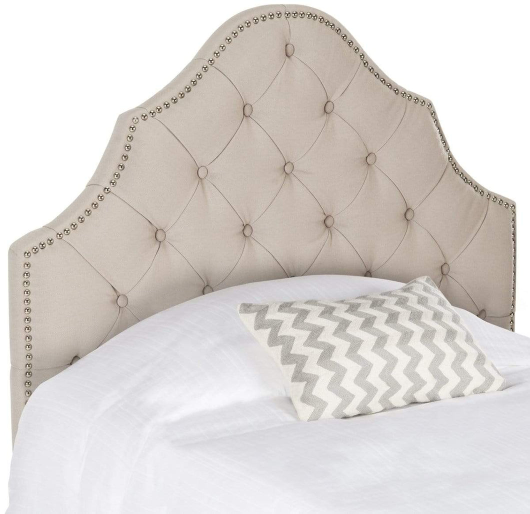 Safavieh Beds And Headboards Taupe Twin Safavieh Arebelle Velvet Headboard - Pewter/Taupe