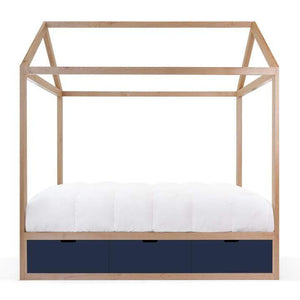 Nico and Yeye Beds And Headboards TWIN / MAPLE / DEEP BLUE Nico and Yeye Domo Zen Bed with Drawers