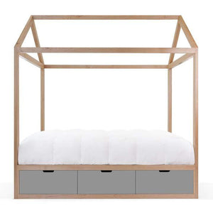 Nico and Yeye Beds And Headboards TWIN / MAPLE / GRAY Nico and Yeye Domo Zen Bed with Drawers