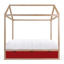 Load image into Gallery viewer, Nico and Yeye Beds And Headboards TWIN / MAPLE / RED Nico and Yeye Domo Zen Bed with Drawers