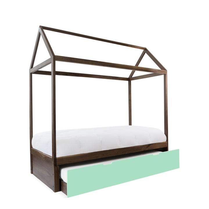 Nico and Yeye Beds And Headboards TWIN / WALNUT / MINT Nico and Yeye Domo Zen Bed with Trundle