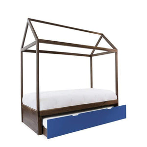 Nico and Yeye Beds And Headboards TWIN / WALNUT / PACIFIC BLUE Nico and Yeye Domo Zen Bed with Trundle