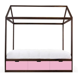Nico and Yeye Beds And Headboards TWIN / WALNUT / PINK Nico and Yeye Domo Zen Bed with Drawers