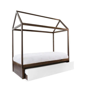 Nico and Yeye Beds And Headboards TWIN / WALNUT / WHITE Nico and Yeye Domo Zen Bed with Trundle