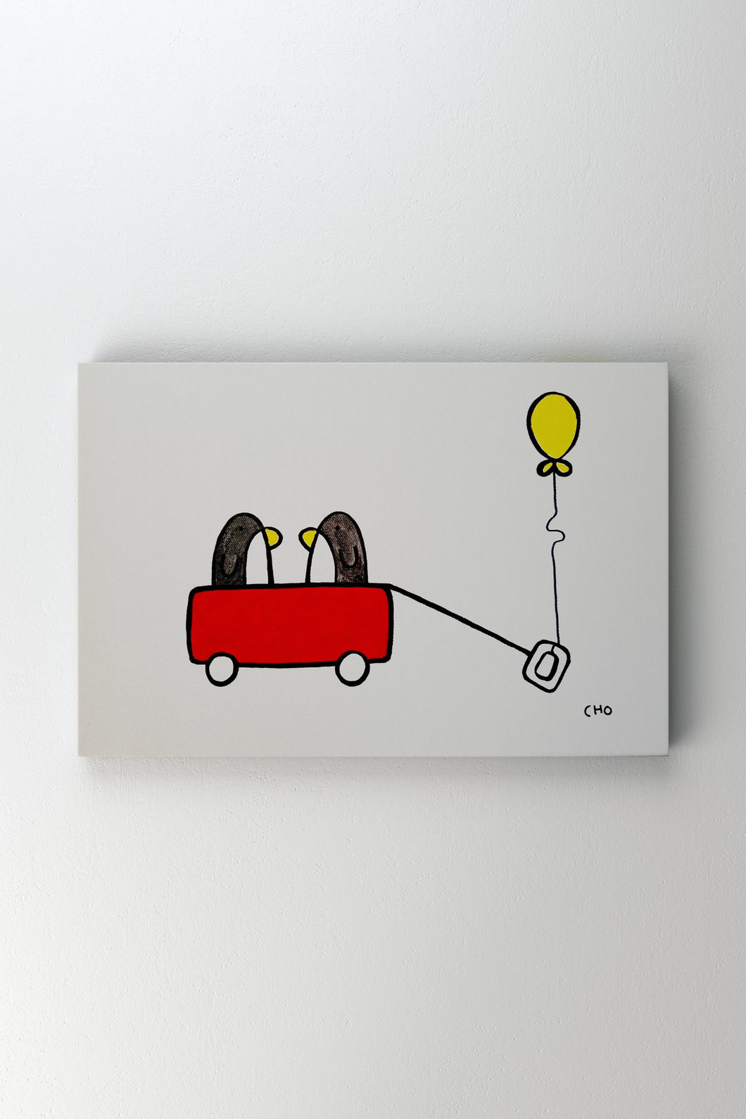 onceuponadesign.ca Best Friends | Bff Penguins Red Wagon | 12X16