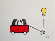 Load image into Gallery viewer, onceuponadesign.ca Best Friends | Bff Penguins Red Wagon | 12X16