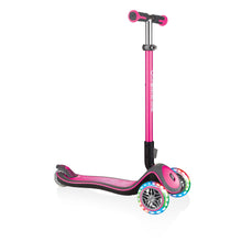Load image into Gallery viewer, Globber Bicycles, Tricycles, and Scooters DEEP PINK Globber Elite Deluxe Lights Scooter