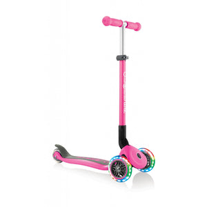 Globber Bicycles, Tricycles, and Scooters DEEP PINK Globber Primo Foldable Lights Scooter