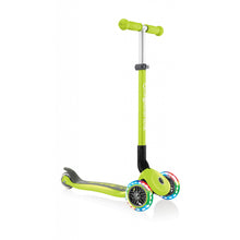 Load image into Gallery viewer, Globber Bicycles, Tricycles, and Scooters LIME GREEN Globber Primo Foldable Lights Scooter