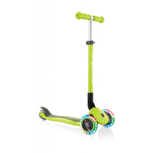 Globber Bicycles, Tricycles, and Scooters LIME GREEN Globber Primo Foldable Lights Scooter