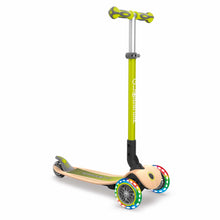 Load image into Gallery viewer, Globber Bicycles, Tricycles, and Scooters LIME GREEN Globber Primo Foldable Wood Lights Scooter
