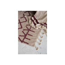 Load image into Gallery viewer, Lorena Canals Blankets Lorena Canals Washable Knitted Blanket Stripes Natural-Burgundy