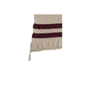 Lorena Canals Blankets Lorena Canals Washable Knitted Blanket Stripes Natural-Burgundy