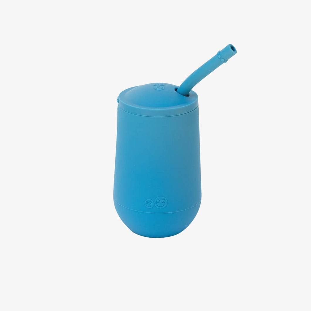 ezpz Blue Happy Cup + Straw System by ezpz