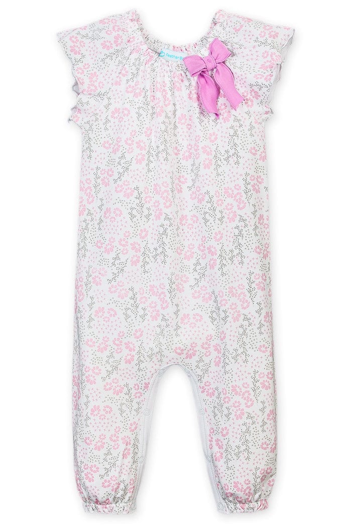 Feather Baby Bow Romper - Allie Floral  100% Pima Cotton by Feather Baby