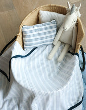 Load image into Gallery viewer, Malabar Baby Cairo Blue Striped Cotton Dohar Blanket