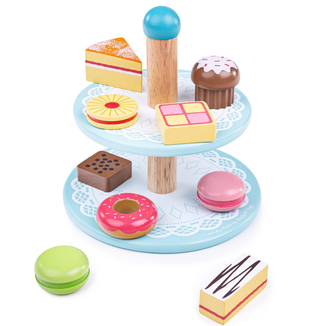 Bigjigs Toys Cake Stand With 9 Cakes
