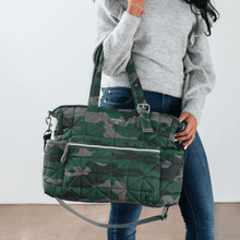 Load image into Gallery viewer, TWELVElittle Carry Love Diaper Bag Tote in Camo Print 3.0