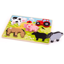 Load image into Gallery viewer, Bigjigs Toys Chunky Lift Out Farm Puzzle