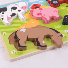 Load image into Gallery viewer, Bigjigs Toys Chunky Lift Out Farm Puzzle