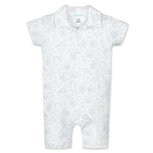 Load image into Gallery viewer, Feather Baby Collared Romper - Seashells  100% Pima Cotton by Feather Baby