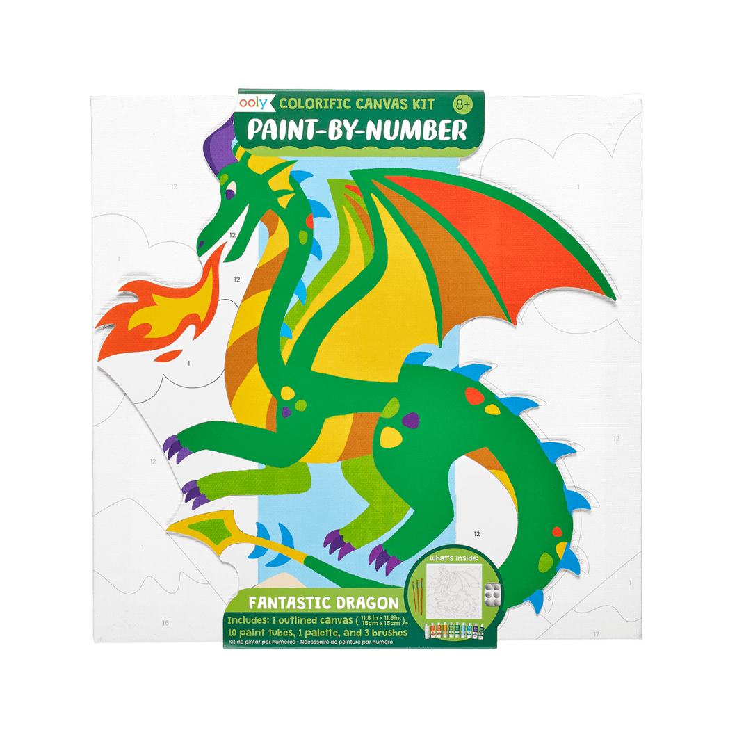 OOLY Colorific Canvas Paint by Number Kit - Fantastic Dragon by OOLY
