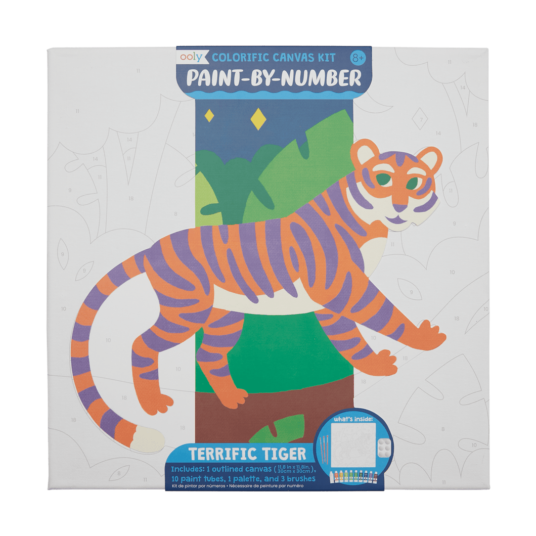 OOLY Colorific Canvas Paint By Number Kit - Terrific Tiger by OOLY