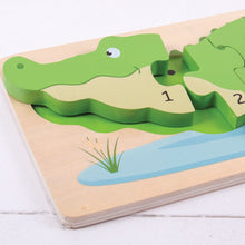 Load image into Gallery viewer, Bigjigs Toys Crocodile Number Puzzle