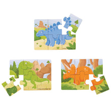 Load image into Gallery viewer, Bigjigs Toys Dinosaur (6 Piece Puzzles) - 3 Puzzles