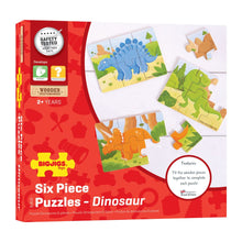 Load image into Gallery viewer, Bigjigs Toys Dinosaur (6 Piece Puzzles) - 3 Puzzles