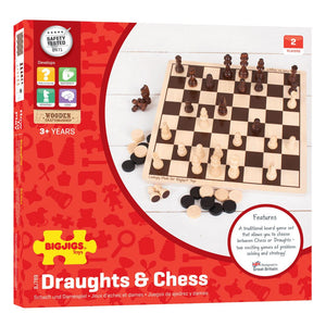 Bigjigs Toys Draughts and Chess Set