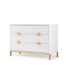 Load image into Gallery viewer, dadada Dressers White + Gold dadada Chicago 3 Drawer Dresser