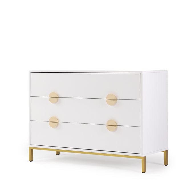 dadada Dressers White + Gold dadada Chicago 3 Drawer Dresser
