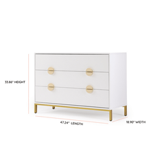 Load image into Gallery viewer, dadada Dressers White + Gold dadada Chicago 3 Drawer Dresser