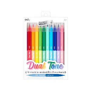 OOLY Dual Tone Double Ended Brush Marker - set of 12/24 colors by OOLY