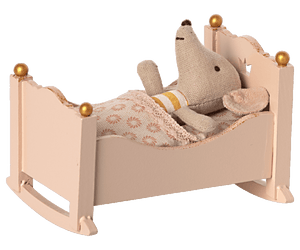 Maileg USA Furniture Cradle, Baby Mouse - Rose