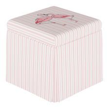 Gray Malin x Cloth & Company Furniture Flamingo Stripe - English Pink Gray Malin and Cloth & Co. Storage Ottoman