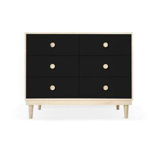 Load image into Gallery viewer, Nico and Yeye Furniture MAPLE / BLACK Nico and Yeye Lukka Modern Kids 6-Drawer Dresser