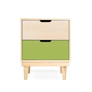 Nico and Yeye Furniture MAPLE / GREEN Nico and Yeye Kabano Modern Kids 2-Drawer Nightstand