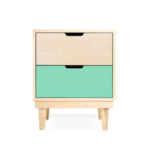 Load image into Gallery viewer, Nico and Yeye Furniture MAPLE / MINT Nico and Yeye Kabano Modern Kids 2-Drawer Nightstand