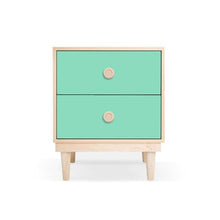 Load image into Gallery viewer, Nico and Yeye Furniture MAPLE / MINT Nico and Yeye Lukka Modern Kids 2-Drawer Nightstand