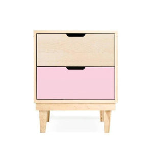 Nico and Yeye Furniture MAPLE / PINK Nico and Yeye Kabano Modern Kids 2-Drawer Nightstand